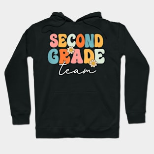 Second Grade Team Retro Groovy Back To School 2Nd Grade Hoodie